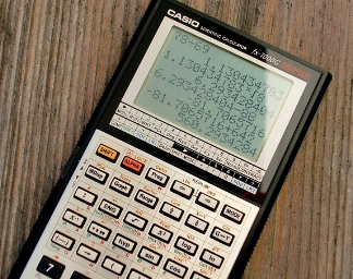 The LCD screen of a computer